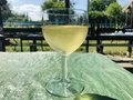 Glas mit Weißwein auf der Britzer WeinKultur