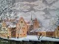 Gemälde Kloster ChorinWinter in Acryl 40 x 30 cm