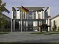 German Chancellery with a flag 