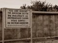 Berliner Mauer, vor 1989, Warnschild