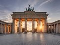 brandenburg gate at sunset