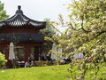 Temple in spring at the Gardens of the World Berlin Marzahn