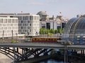 Exiting S-Bahn at Berlin Central Station in summer