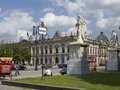 Sign "Bebelplatz" with people