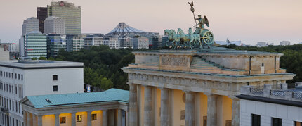 View at the Brandenburger Tor with Potsdamer Platz in the back ground
