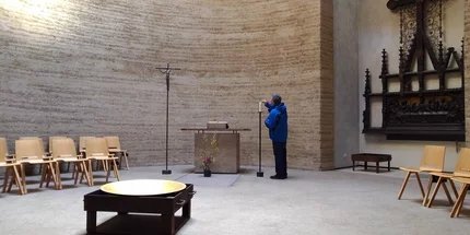 Chapel of Reconciliation in the Berlin Wall Memorial at the former death strip in Berlin Mitte