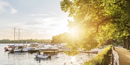 Lago Tegel en Berlín en verano