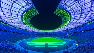 Olympiastadion Berlin blau-grün