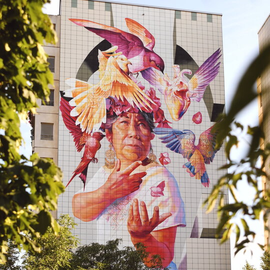 Mural der mexikanische Künstlerin Adry del Rocio, Berlin 2019