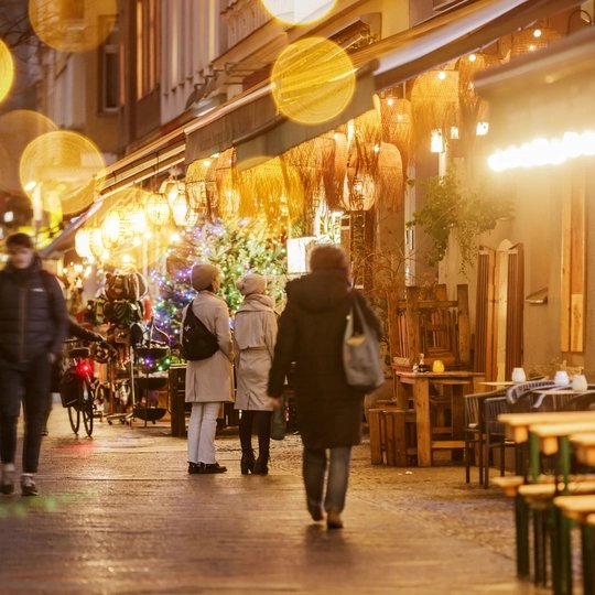 Bergmannstraße in Berlin zur Weihnachtszeit