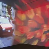 Pipilotti Rist, Ever is over All, 1997, Zweikanal-Video (color, sound), Videoinstallationmit zwei sich überlappenden Projektionen