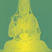 Röntgenaufnahme der zentralen Figur des Lamas im Gungervaa (mongolischer Holzschrein)