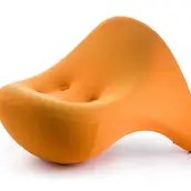 Luigi Colani, Sessel aus der Serie „Meereskollektion“, Entwurf 1968, Hersteller: Kusch & Co GmbH, Hallenberg, Deutschland, Stahlrohr, Schaumstoff, Jersey