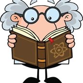 Karikatur eines lesenden, älteren Mannes