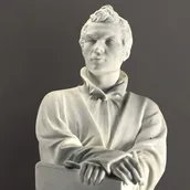 Friedrich Drake, Statuette Karl Friedrich Schinkels, Detail, 1835, Marmor