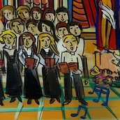 Grafik Chor in der Kirche