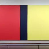Barnett Newman: Who's Afraid of Red, Yellow and Blue IV, Detail, Detail, 1969/70, 1982 erworben mit Unterstützung des Vereins der Freunde der NationalgalerieBarnett Newman: Who's Afraid of Red, Yellow and Blue IV, Detail, 1969/70, 1982 erworben mi...