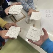 Ergebnisse aus dem Skulpturenworkshop "Adler, Löwe, Krone"