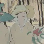 Modegraphik aus STYL 1922, „In der Lennéstraße“, Detail, Mantelkleider vom Modehaus Hammer, Lennéstraße 2. Zeichnung R.L. Leonard