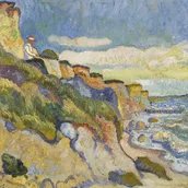 Cesar Klein Ahrenshoop II (Felsen am Meer), 1909 Öl auf Malpappe 32 x 48,5 cm Privatbesitz