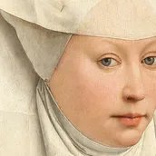 Rogier van der Weyden, Bildnis einer Frau (Detail), um 1440