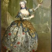 Antoine Pesne: Barbara Campanini als Bacchantin, um 1745. Öl auf Leinwand, 221 × 140 cm