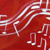 GRAFIK SCHWEBENDE MUSIKNOTEN