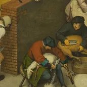 Pieter Bruegel d.Ä.: Die niederländischen Sprichwörter (Detail), um 1559