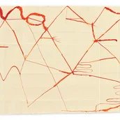 Hanns Schimansky, ohne Titel, 2025, Tusche, Faltung auf Papier, 26,5 x 38 cm