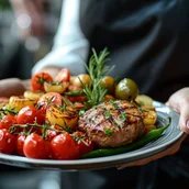 Schön servierte Mahlzeit 