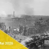 Blick vom Reichstag auf das Brandenburger Tor, Berlin-Tiergarten, Anfang Mai 1945