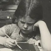 Hilde Hubbuch, Kinderporträt, Vintage Print, ohne Datierung