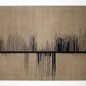 Sofie Dawo, Ohne Titel, 1960, Baumwolle, Wolle; Kette: braune Baumwolle, Schuss: schwarze und braune Wolle, H 115 cm, B 162 cm