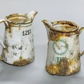 Archäologische Artefakte vom historischen Ort Krumpuhler Weg