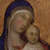 Lippo Memmi, Maria mit dem Kind (Detail), 1333