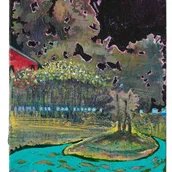 Tino Geiss, Nachtgarten, 2024, 40 x 30 cm, Acryl auf Leinwand