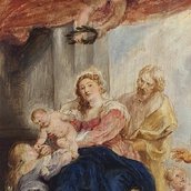 Peter Paul Rubens, Thronende Maria mit dem Kind und Heiligen (Detail), 1627/28