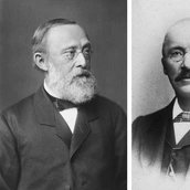 Rudolf Virchow (1821–1902), Heinrich Schliemann (1822–1890), Georg Schweinfurth (1836–1925)