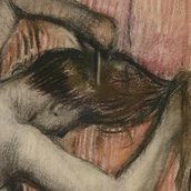 Edgar Degas, Sich kämmender Akt, 1886–1890, Kohlezeichnung, Pastellkreiden auf Papier, 60x 45,5 cm