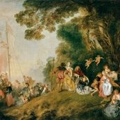 Antoine Watteau: Die Einschiffung nach Cythera (L' Embarquement pour Cythère), 1718/19