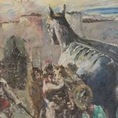 Lovis Corinth, Das Trojanische Pferd, 1924, Detail, Öl auf Leinwand © Staatliche Museen zu Berlin, Nationalgalerie / André van Linn