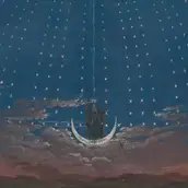 Karl Friedrich Schinkel, Bühnenbildentwurf für die Sternenhalle der Königin der Nacht in Mozarts Zauberflöte, Detail, um 1815