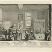 Abraham Bosse, Die Lehrerin, um 1638, Kupferstich