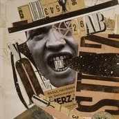 Collage by Raoul Hausmann featuring various pictorial elements in muted, yellowish colours.