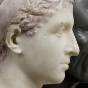 Büsten der Kleopatra VII. (3. Viertel 1. Jh.v.Chr.) und des C. Iulius Caesar (1. Hälfte 1. Jh.n.Chr.)