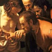 The Incredulity of Saint Thomas—Caravaggio, 1601