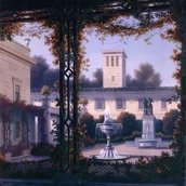 Haun nach Schirmer: Der Gartenhof von Glienicke, 1837 © SPSG / Foto: Jörg P. Anders