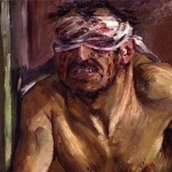 Lovis Corinth, Der geblendete Simson, 1912, Öl auf Leinwand, 130 x 105 cm, Staatliche Museen zu Berlin, Alte Nationalgalerie, Fotograf: Andres Kilger