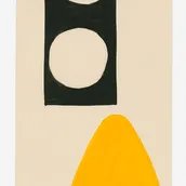 Max Bill, Ohne Titel (Zeichnung), nicht datiert, ca. 1932/33, Aquarellfarbe auf Karton, 29x15,7cm