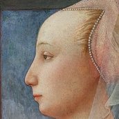 Filippo Lippi, Bildnis einer Dame (Detail), um 1445